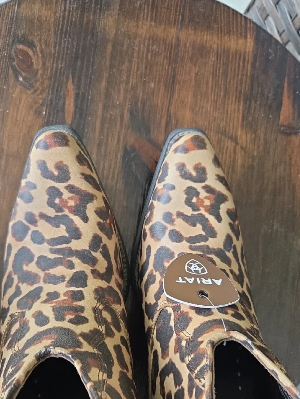 Ariat Laylas Leopard-Print Western Ankle Boots Size 6.5